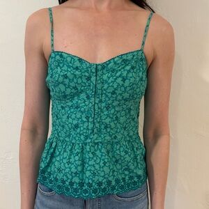 Floral Green Corset Peplum top